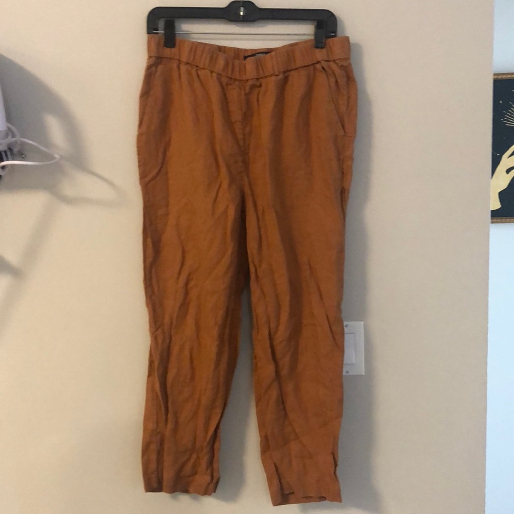 Quince Orange Linen Pants- Capri Length